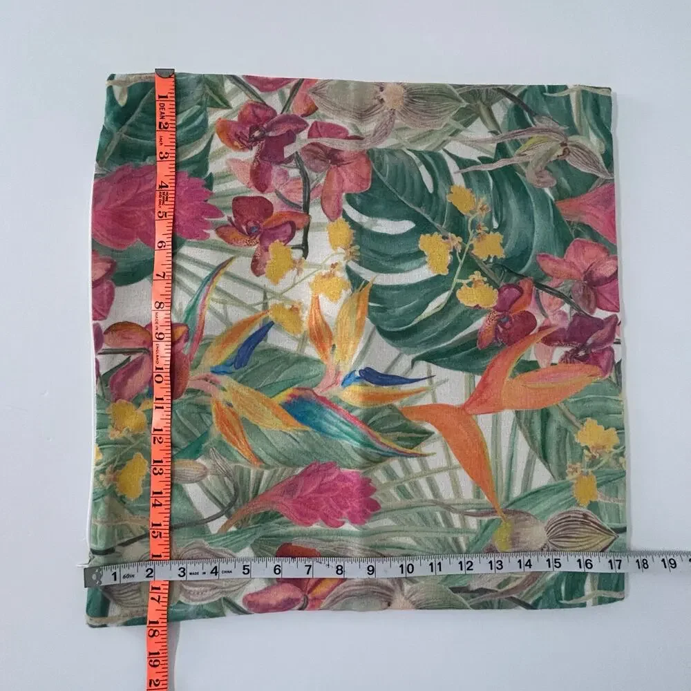 Tropical Pillow Cover Set of 3 Floral Flowers Island Coastal Beach Palms